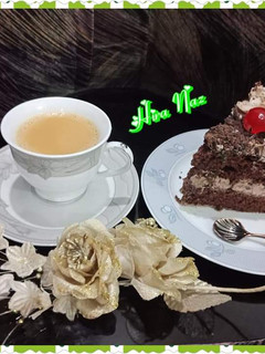 A picture of Chocolate Cake with Tea.