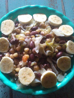 A picture of Githeri with bananas.