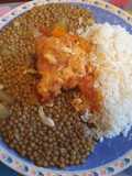 Lentejas con pollo a la olla