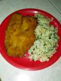 Filete de pescado acompañado de un arroz blanco!!