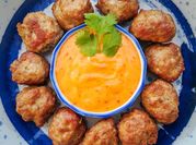 A picture of basil onion meatball