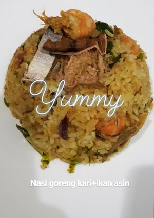 Foto resep Nasi goreng kari ikan asin