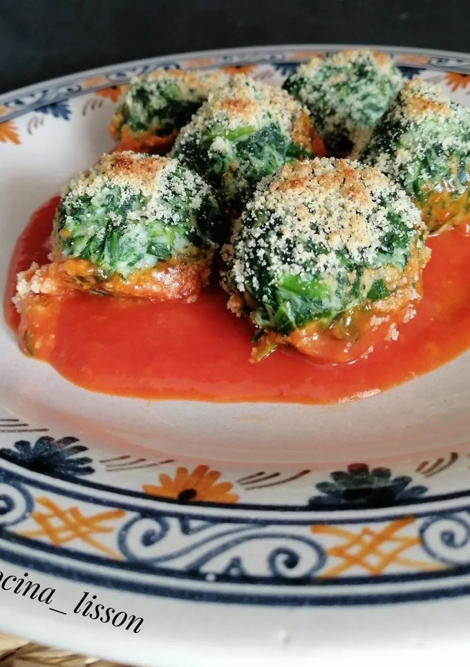 Una foto de Malfatti de espinacas y Ricotta