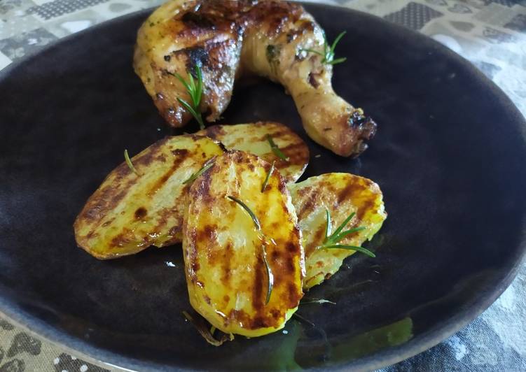 Pollo e patate grigliate agli aromi