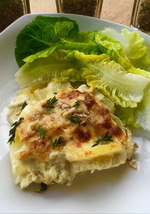 A picture of Cheesy Smoked Mackerel Gratin.