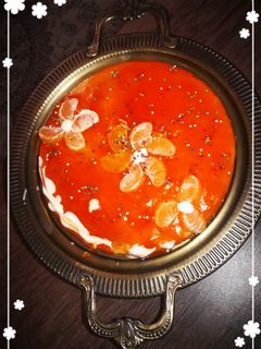 عکسی از دستور کیک اسفنجی با روکش براق پرتقالی
