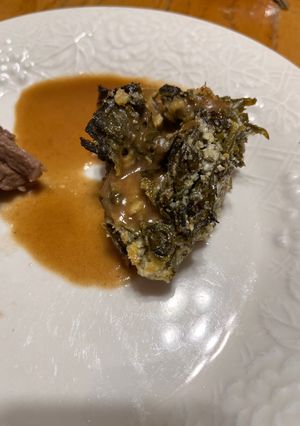 A picture of Turnip Greens Cornbread.