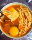 Canh kim chi đậu phụ