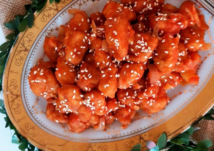 Bagaimana mengolah Korean Spicy Chicken in Sauce Tomato, Enak