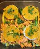 California Farm Asparagus Salmon Crumble in Orange Butter