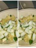 Apple,pineapple and cucumber fruit salad