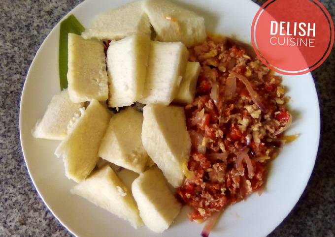 Recipe of Super Quick Homemade Boiled yam and egg sauce