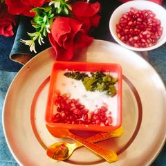 A picture of POMEGRANATE RAITA 😋.