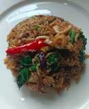 Nasi Goreng Sotong dan Terung