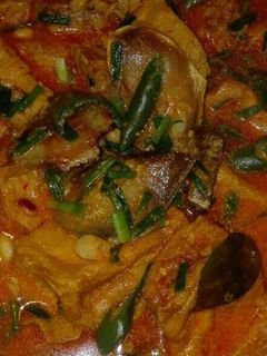 Foto resep Ikan pari, tahu, tempe bumbu santan pedas
