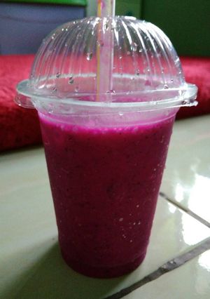 Foto resep Smoothies buah Naga mix pisang