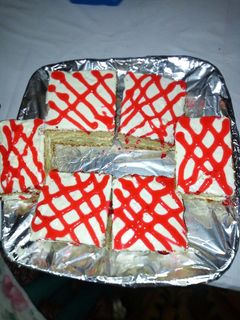 Vanilla sponge cake squares ainihin hoton girkin