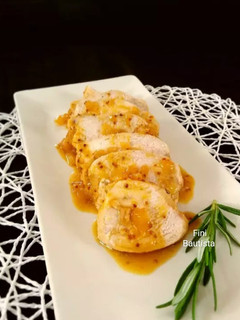 Una foto de Solomillo de pavo en salsa de mostaza y naranja
