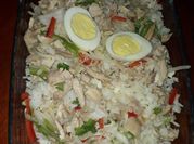 Una foto de pollo hervido saludable