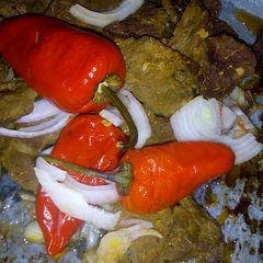 A picture of Ketchup marinated grilled meat.