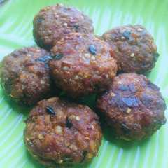 A picture of Perkedel tempe pedas (menjeng).