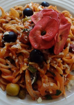 Una foto de Pasta a la Puttanesca con sabor increíble