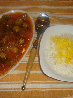 A picture of Persian Okra stew with beef.