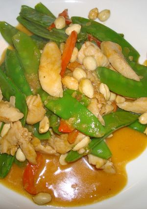 A picture of Orange Chicken Stir-Fry with Peanuts.