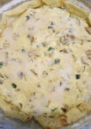 A picture of Ricotta, porcini and pecorino pie.