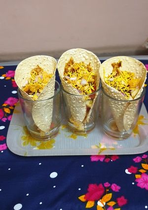पापड़ मसाला कोन(PAPAD MASALA CONE RECIPE IN HINDI) रेसिपी मुख्य फोटो