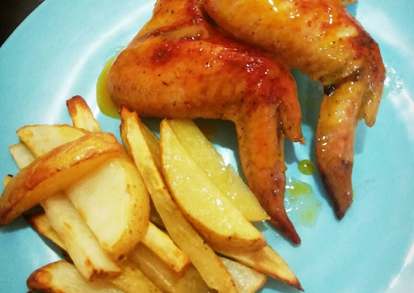 Alitas de pollo horneadas en salsa mostaza miel casera