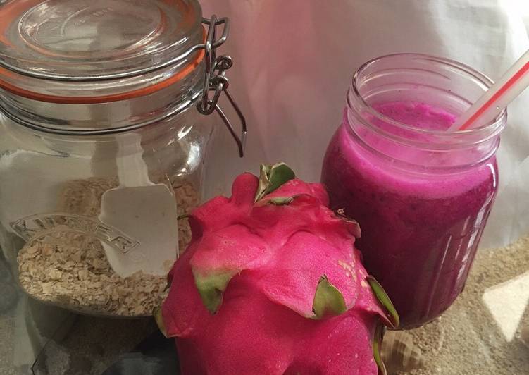 Cara Gampang Bikin Juice Red Dragon Fruits dengan Oatmeal Cepat