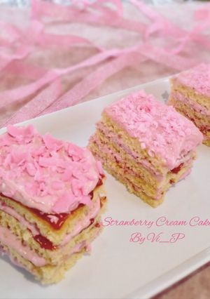 Foto resep Strawberry Cream Cake