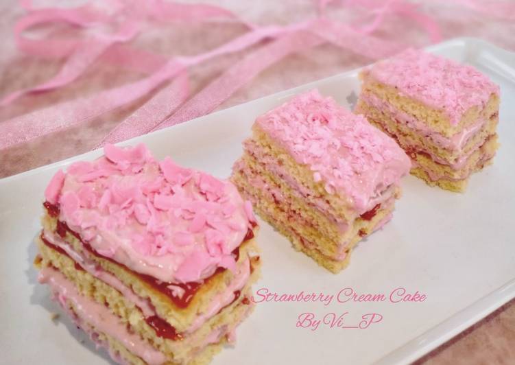 Resep Strawberry Cream Cake Anti Gagal