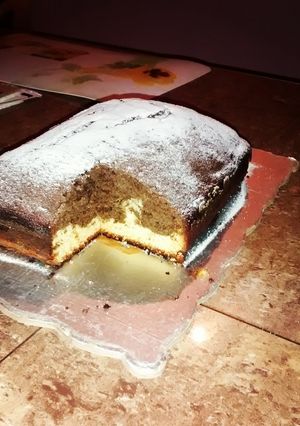 Una foto de Ponque de coco y chocolate