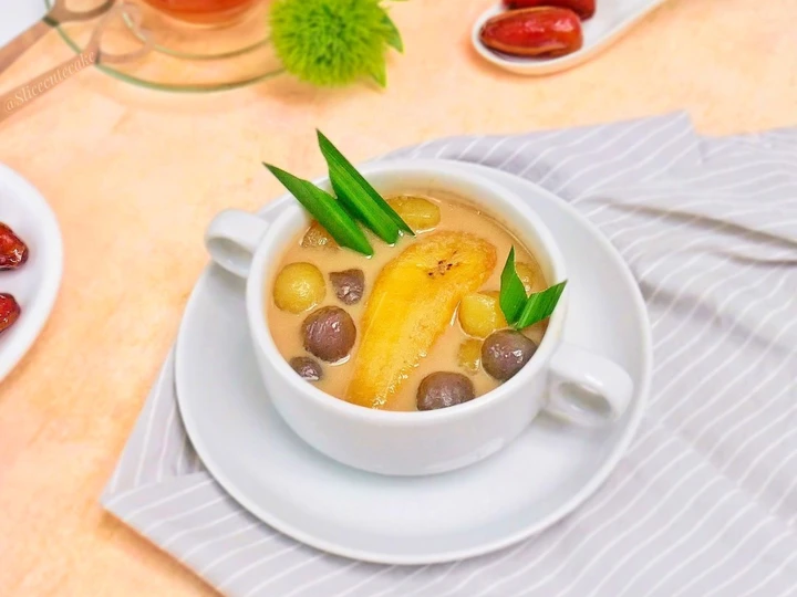 Cara Sederhana Membuat Resep  Kolak Pisang Milk Tea / Kolak Pisang Candil Kentang yang Menggugah Selera, Sempurna