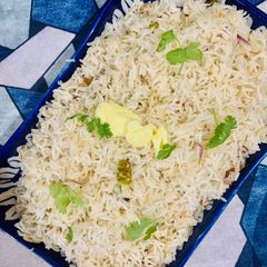 Bagharey Rice ~ serve with butter A picture of Bagharey Rice ~ serve with butter.