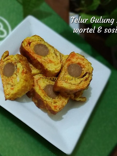 Foto resep Telur gulung keju, wortel & sosis