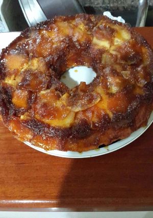 Una foto de Torta invertida de manzanas