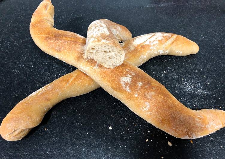 Barra tipo baguette con masa madre natural