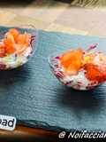 Finger Food - Coppetta di salmone bicolore con insalata di radicchio e salsa allo yogurt