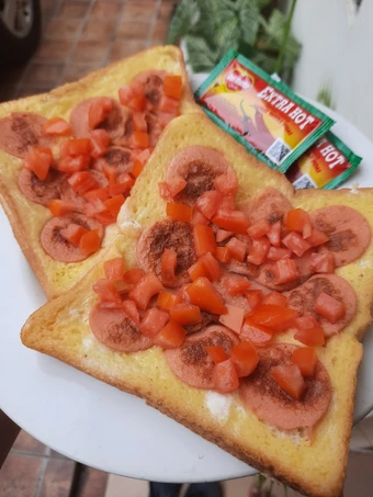 Cara Mudah Membuat Resep Roti panggang telur sosis yang Sempurna Anti Ribet, Lezat Sekali