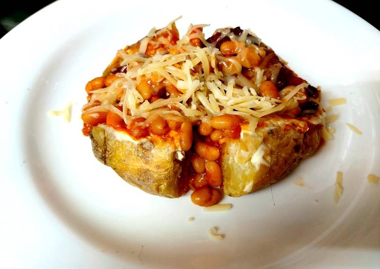 Step-by-Step Guide to Make Quick My Soft Cheese, Bacon &amp; Beans Jacket Potato 💖