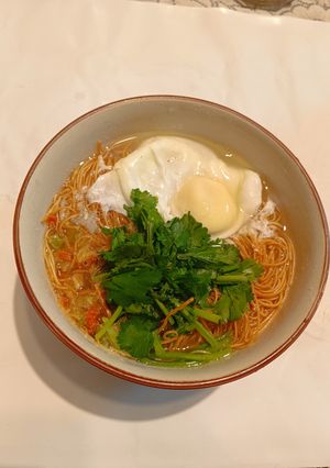 香菜雞絲麵 的食譜成品照片