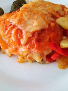 Una foto de Bacalao con pimientos