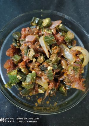 A picture of Bhindi do pyaaza.