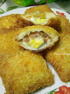 Foto resep Roti goreng isi (telur puyuh, cornet, sayuran, mayo)