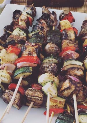 Una foto de Brochetas vegetarianas