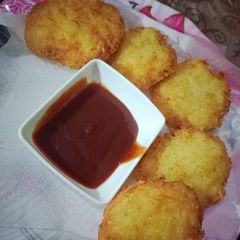 A picture of 4 ingredients Hash brown 🟤🟤🟤.