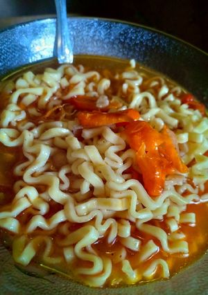 Foto resep Mie burung dara kuah pedas jontor